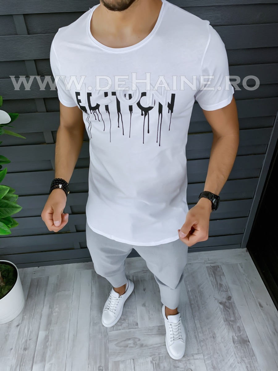 Tricou barbati alb slim fit zr b1009 p14-1